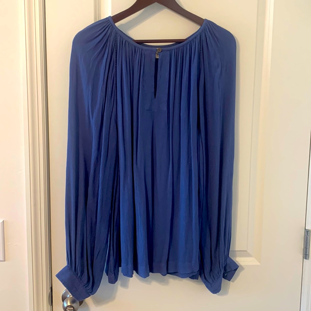 Adorable! Light Blue Peasant Style Top